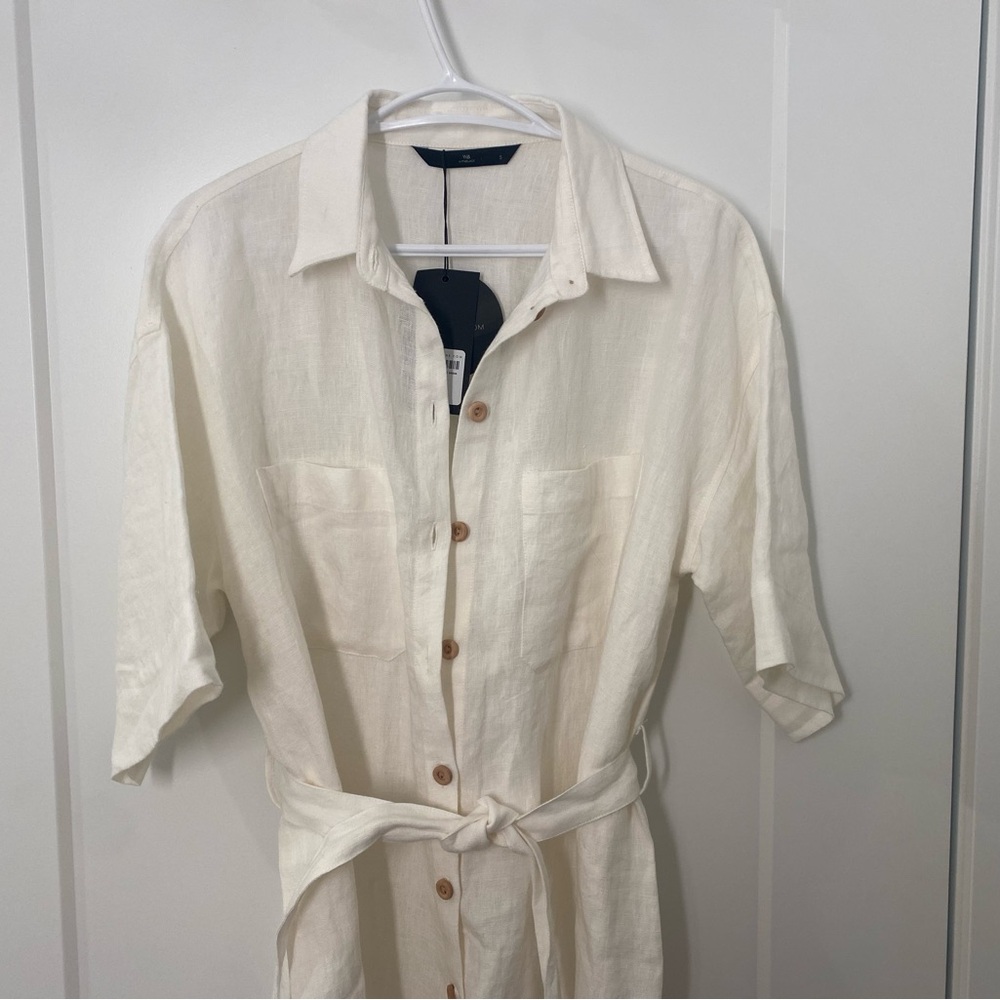 White linen dress